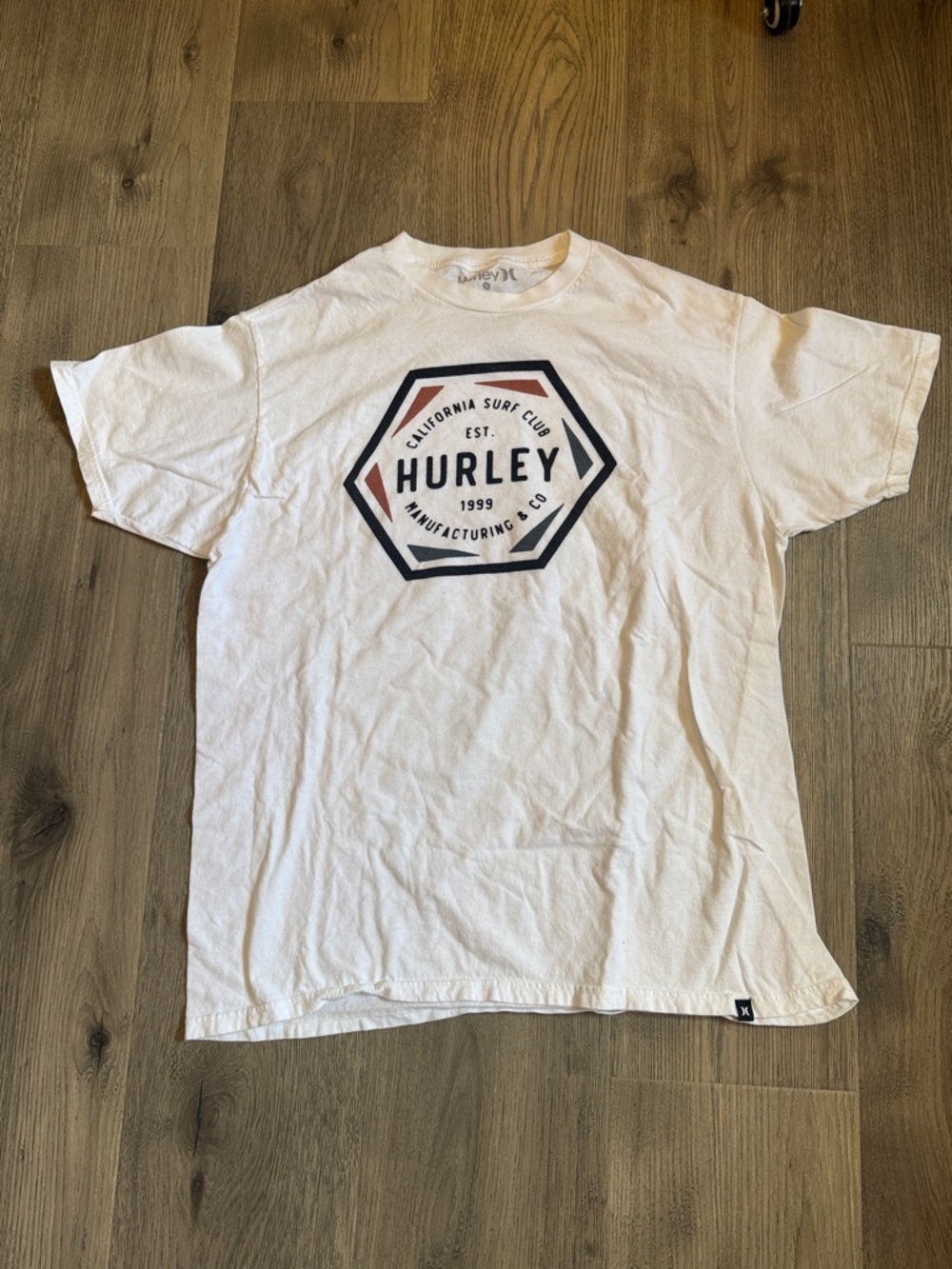 Hurley White Short-Sleeve Tee with Hex Surf Club Logo